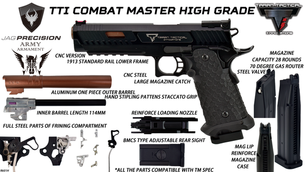 Army Armament Deluxe CNC Ver. TTI Licensed Combat Master 2011 Gas Blowback Pistol | Army Armament