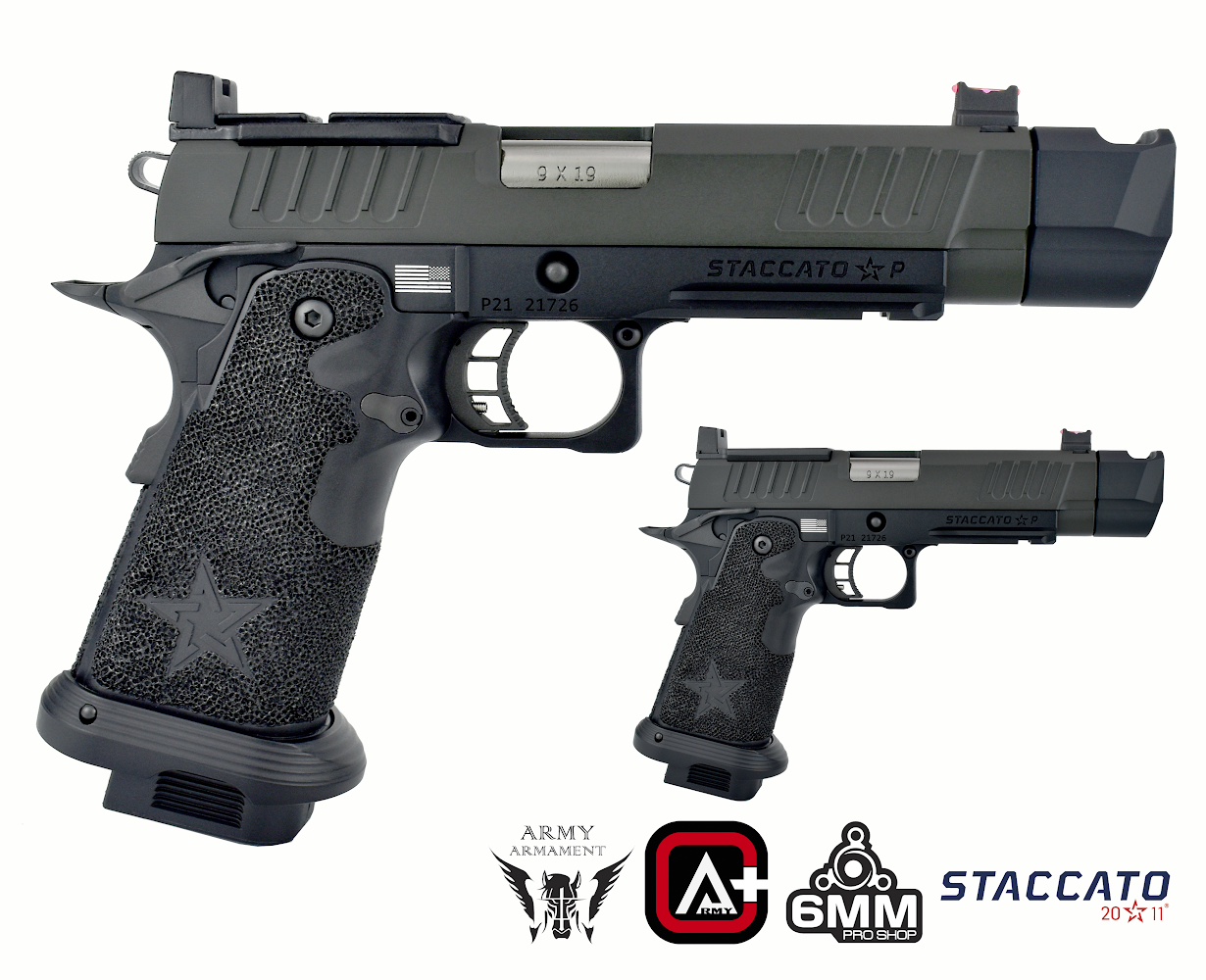 Army Armament Deluxe Ver. Licensed Staccato P Comp 2011 Airsoft Gas Blowback Pistol | Army Armament