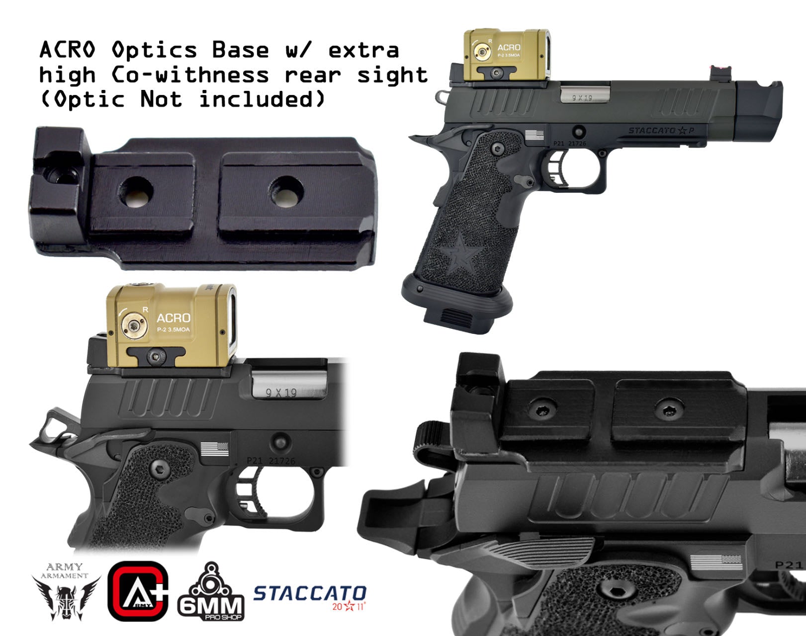 Army Armament Deluxe Ver. Licensed Staccato P Comp 2011 Airsoft Gas Blowback Pistol | Army Armament
