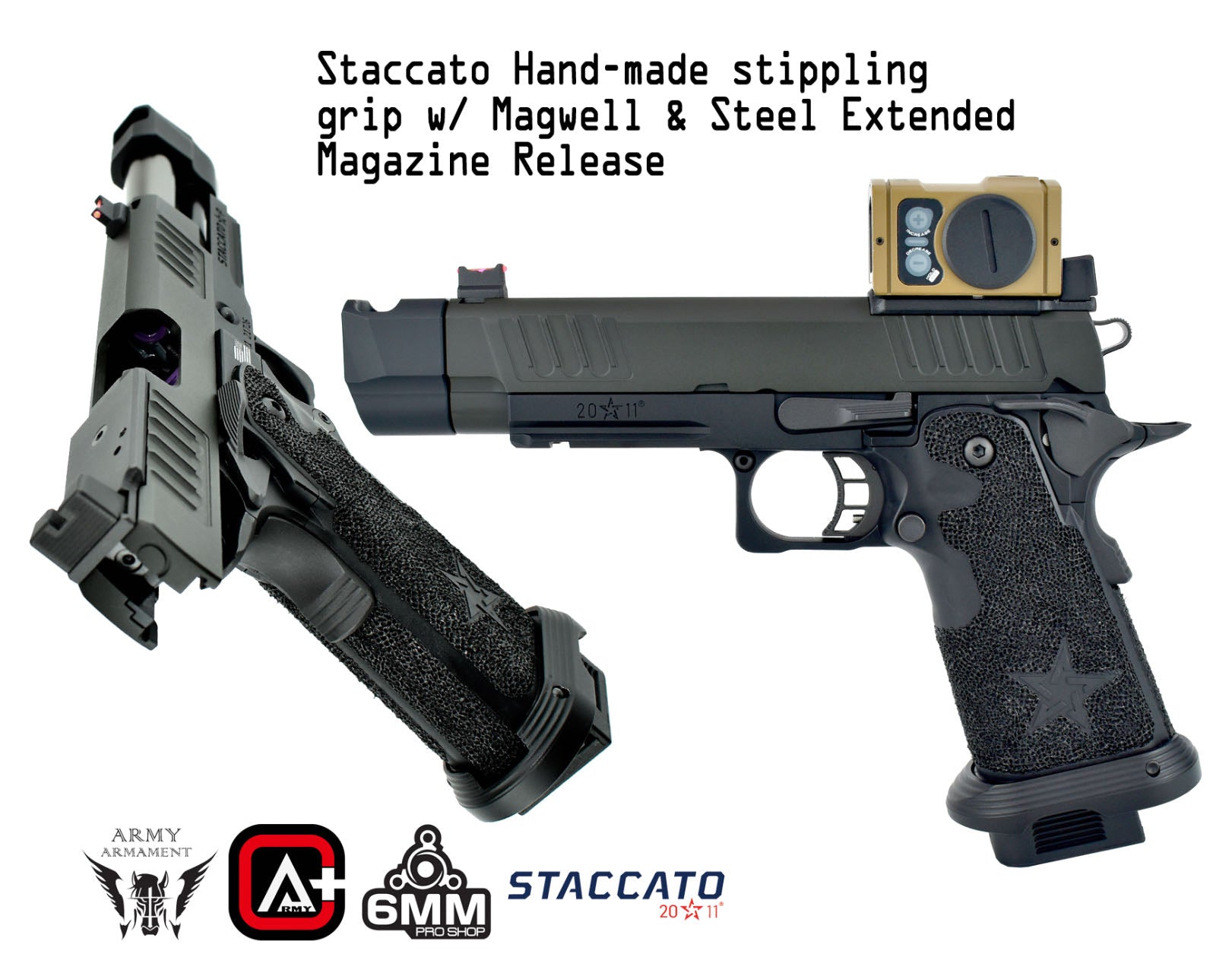 Army Armament Deluxe Ver. Licensed Staccato P Comp 2011 Airsoft Gas Blowback Pistol | Army Armament