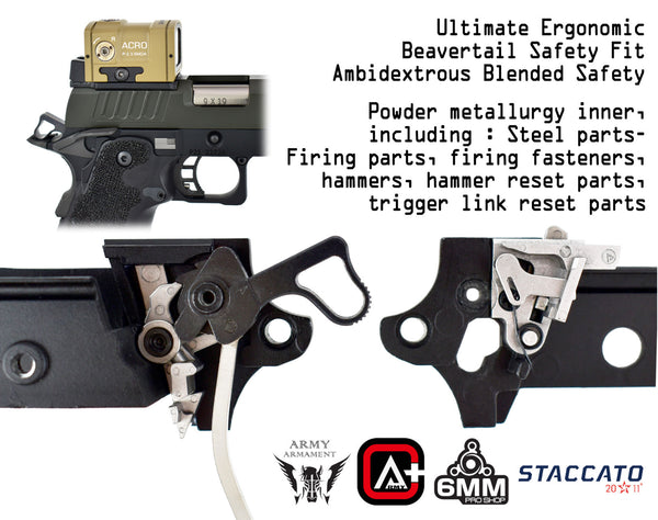 Army Armament Deluxe Ver. Licensed Staccato P Comp 2011 Airsoft Gas Blowback Pistol | Army Armament