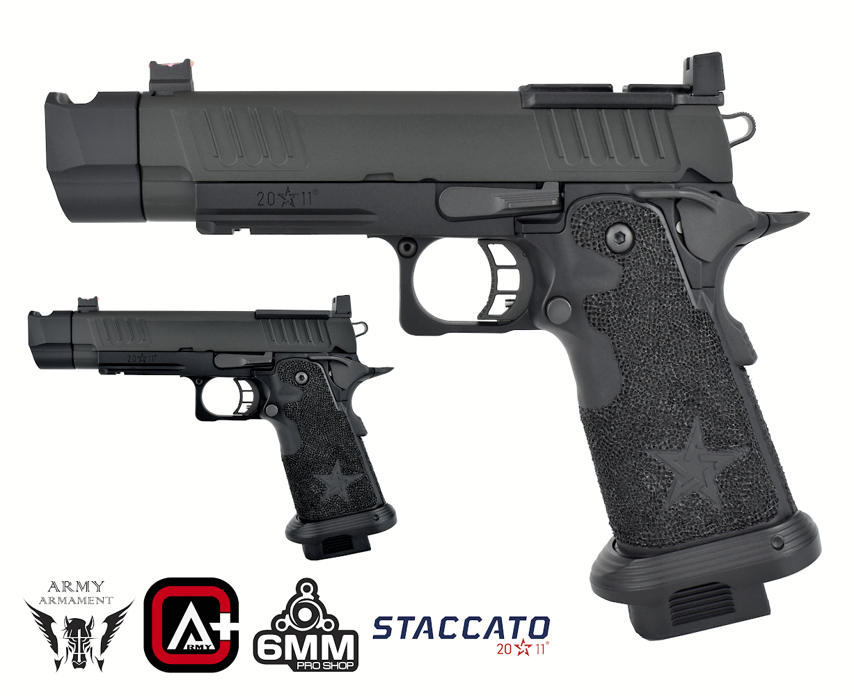 Army Armament Deluxe Ver. Licensed Staccato P Comp 2011 Airsoft Gas Blowback Pistol | Army Armament