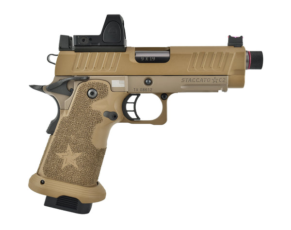 Army Armament Deluxe Ver. Licensed Staccato C2 2011 Airsoft Gas Blowback Pistol - FDE | Army Armament