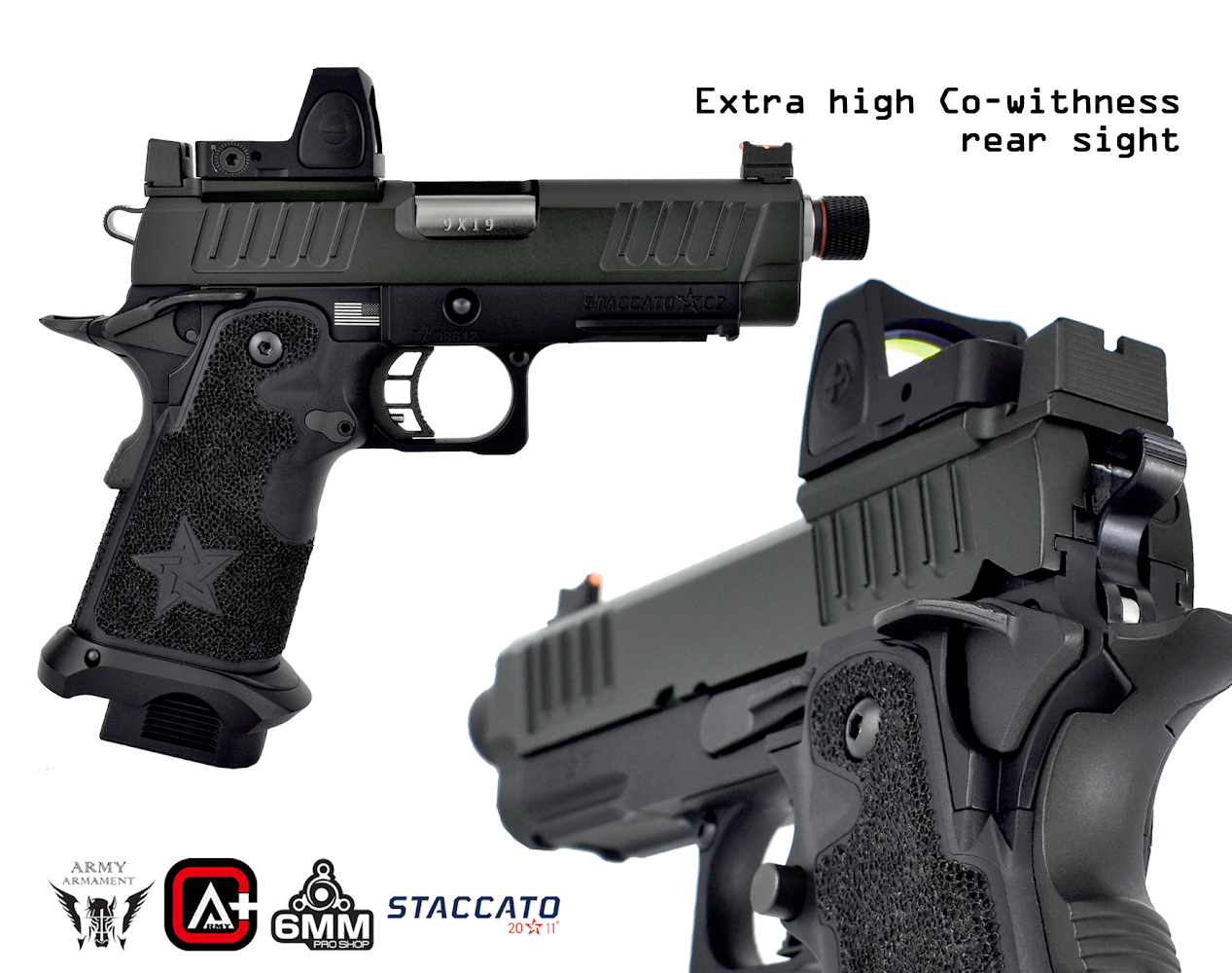 Army Armament Deluxe Ver. Licensed Staccato C2 2011 Airsoft Gas Blowback Pistol | Army Armament