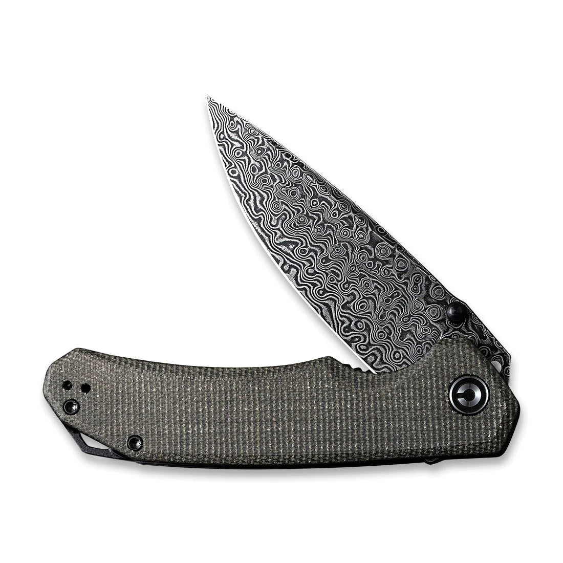 Civivi 2102DS-3 Brazen Flipper Folding Knife – Damascus Blade w/ Dark Green G10 Handle | Civivi Knives