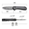 Civivi C18062PB-DS1 Button Lock Elementum II Flipper Knife w/ Carbon Fiber Handle – Damascus Steel