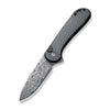 Civivi C18062PB-DS1 Button Lock Elementum II Flipper Knife w/ Carbon Fiber Handle – Damascus Steel