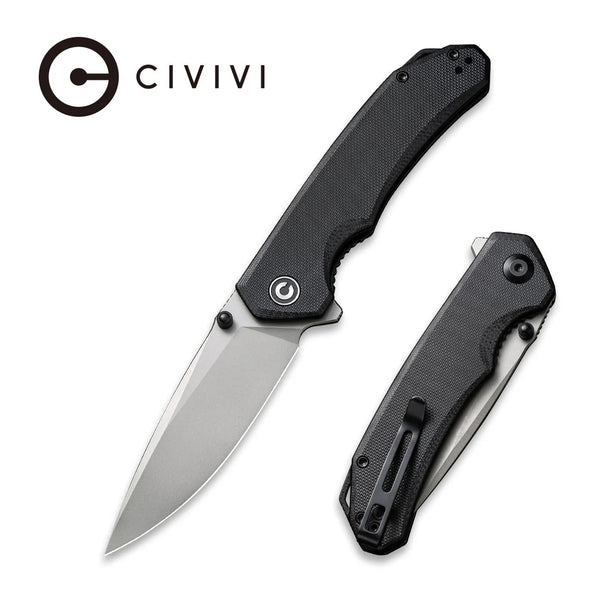 Civivi C2102C Brazen Flipper Folding Knife w/ Black G10 Handle – 14C28N Blade
