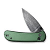 Civivi C22030E-DS1 Qubit Folding Knife w/ Green Aluminum Handle – Damascus Steel