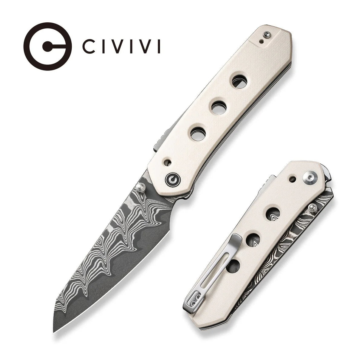 Civivi C22036-DS1 Vision FG Superlock Folding Knife w/ G10 Handle – Damascus Steel