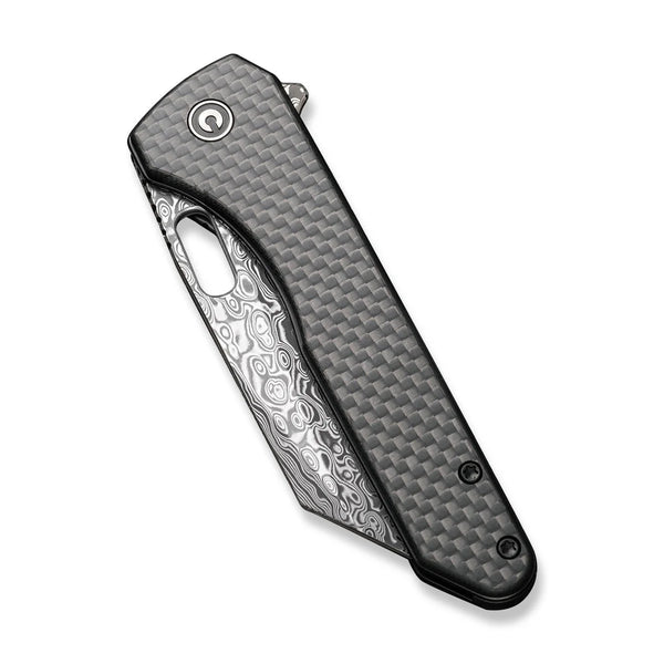 Civivi C23060-DS1 Nugz Flipper Folding Knife w/ Carbon Fiber & G10 Handle – Damascus Steel