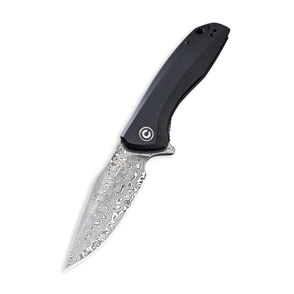 Civivi C801DS Baklash Flipper Folding Knife – Damascus Blade w/ Black G10 Handle | Civivi Knives