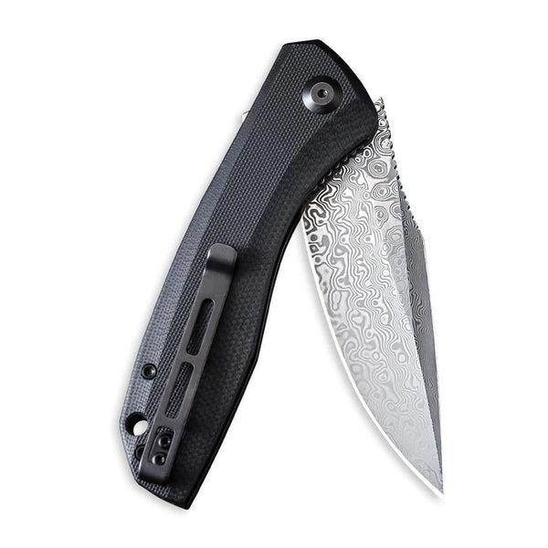 Civivi C801DS Baklash Flipper Folding Knife – Damascus Blade w/ Black G10 Handle | Civivi Knives