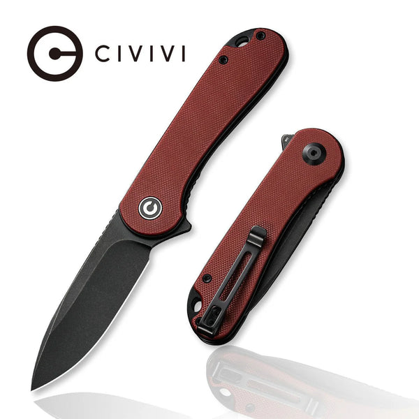 Civivi C907A-1 Elementum Folding Knife w/ Burgundy G10 Handle - D2 Steel