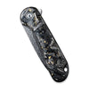 Civivi C907C-DS1 Elementum Folding Knife w/ Shredded Carbon Fiber & Golden Flakes Handle – Damascus Steel