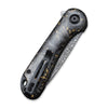 Civivi C907C-DS1 Elementum Folding Knife w/ Shredded Carbon Fiber & Golden Flakes Handle – Damascus Steel