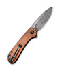 Civivi C907DS-2 Elementum Flipper Folding Knife w/ Wooden Handle – Damascus Steel