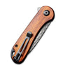 Civivi C907DS-2 Elementum Flipper Folding Knife w/ Wooden Handle – Damascus Steel