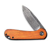 Civivi C907DS-2 Elementum Flipper Folding Knife w/ Wooden Handle – Damascus Steel