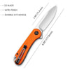 Civivi C907R Elementum Folding Knife w/ Orange G10 Handle - D2 Steel