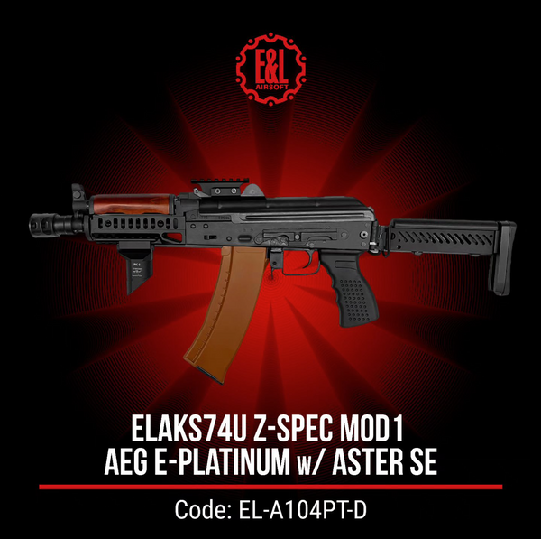 E&L AKS74U Z-Spec Airsoft Platinum AEG w/ Gate Aster SE & Z Style Upgrade