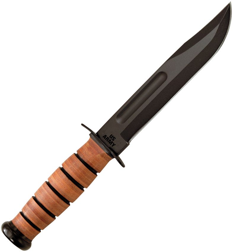 Ka-Bar 1220 Army Fighting Knife – 7” Straight Edge w/ Leather Sheath | Ka-Bar