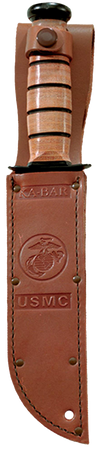 Ka-Bar 1250 USMC Short Combat Knife – Leather Handle & Sheath
