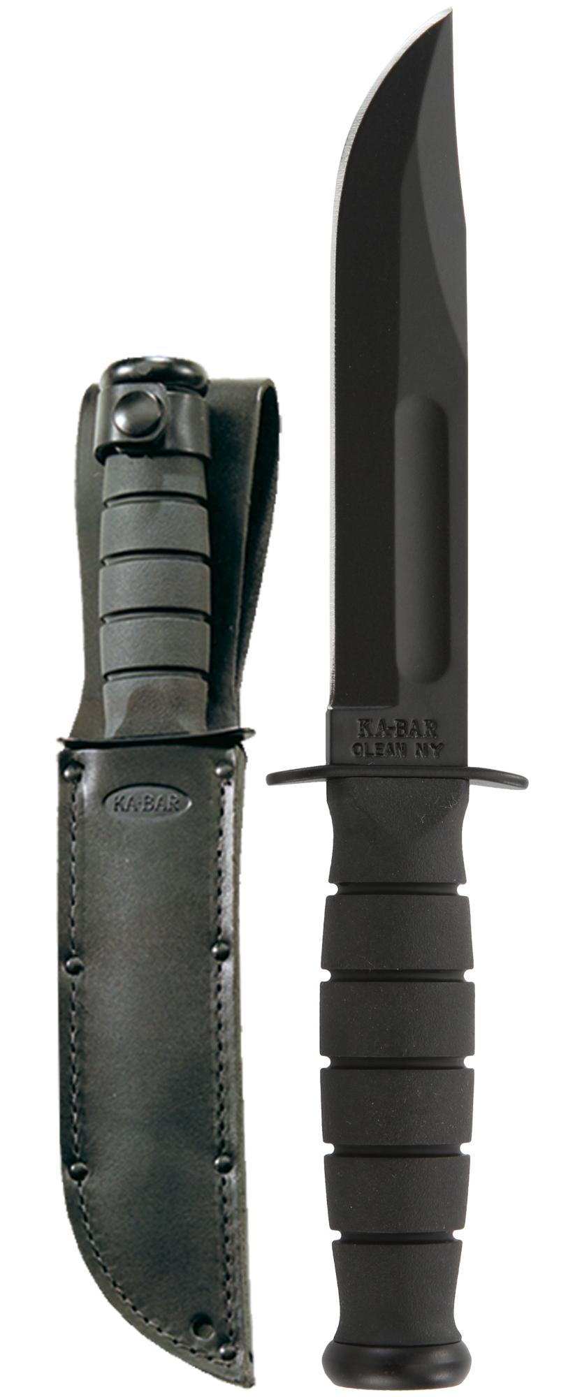 Ka-Bar 1256 Short Combat Knife w/ Black Leather Sheath | Ka-Bar