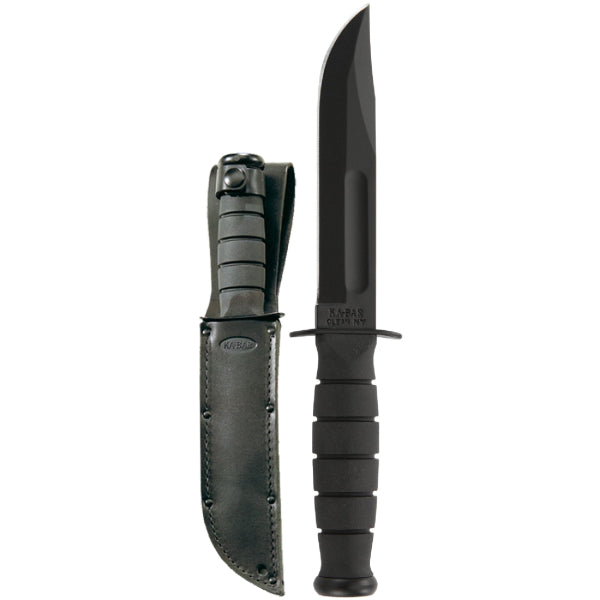 Ka-Bar 1256 Short Combat Knife w/ Black Leather Sheath | Ka-Bar