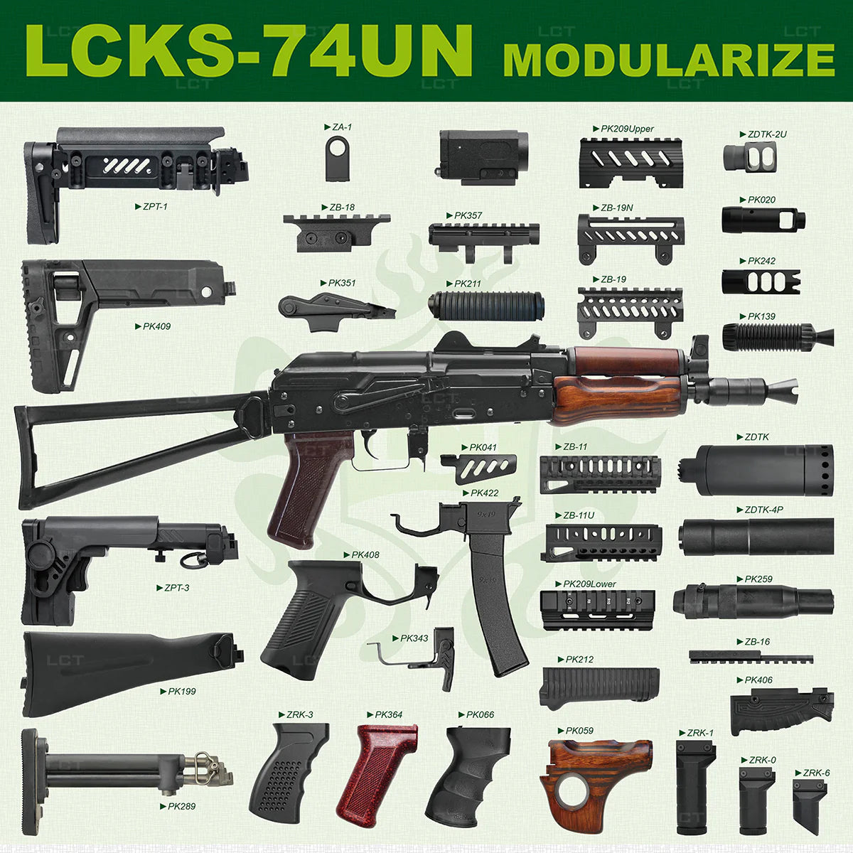 LCT LCKS74UN Airsoft AEG Rifle w/ Gate Aster V3