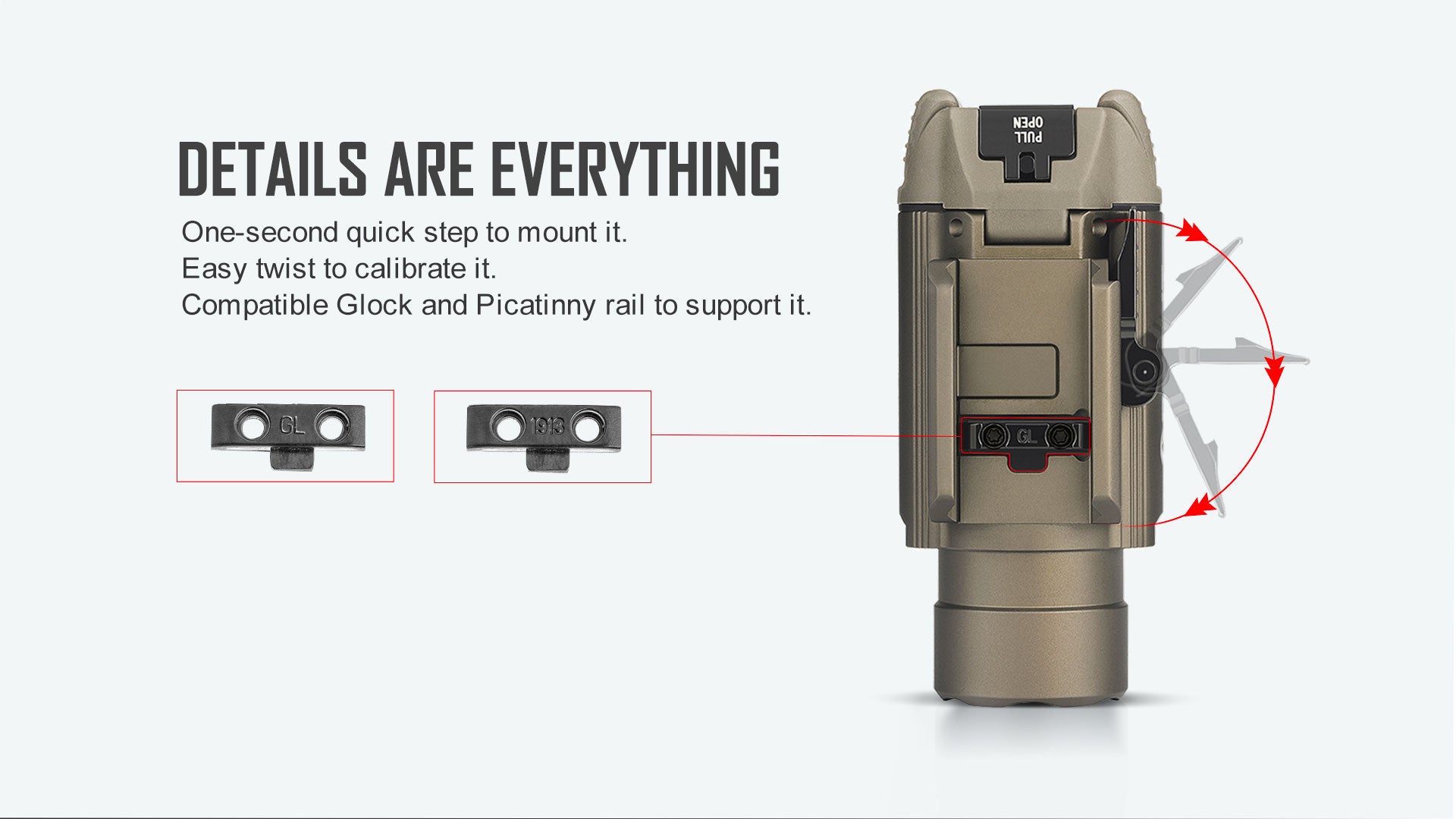 Olight Baldr RL Pistol Flashlight Laser Combo โ Desert Tan