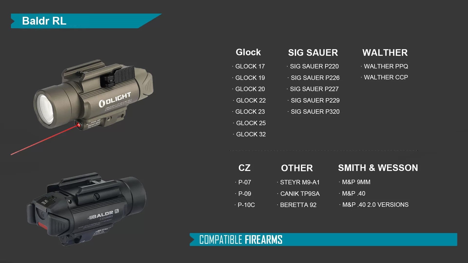 Olight Baldr RL Pistol Flashlight Laser Combo โ Desert Tan