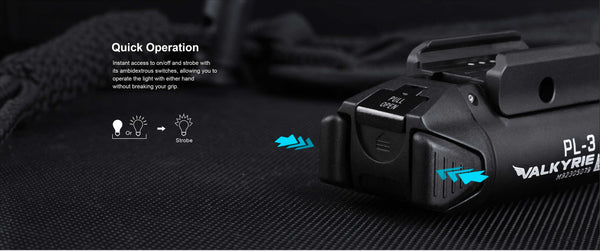 Olight PL-3 Valkyrie Rail Mount 1300 Lumens Pistol Flashlight – Black | Olight