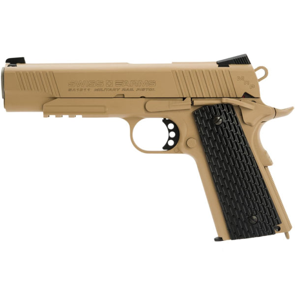 Swiss Arms SA1911 Tactical CO2 Blowback 4.5mm BB Gun - Tan | Cyber Gun