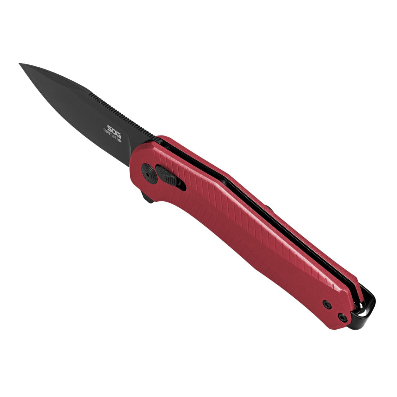 SOG Diverge XR Folding Knife w/ Red 6061 Aluminum Handle – D2 Steel Blade