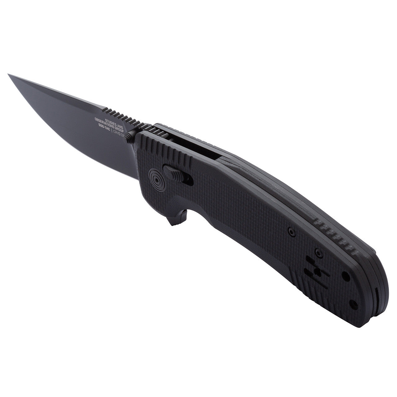 SOG Tac XR Folding Knife w/ Black Handle – D2 Steel