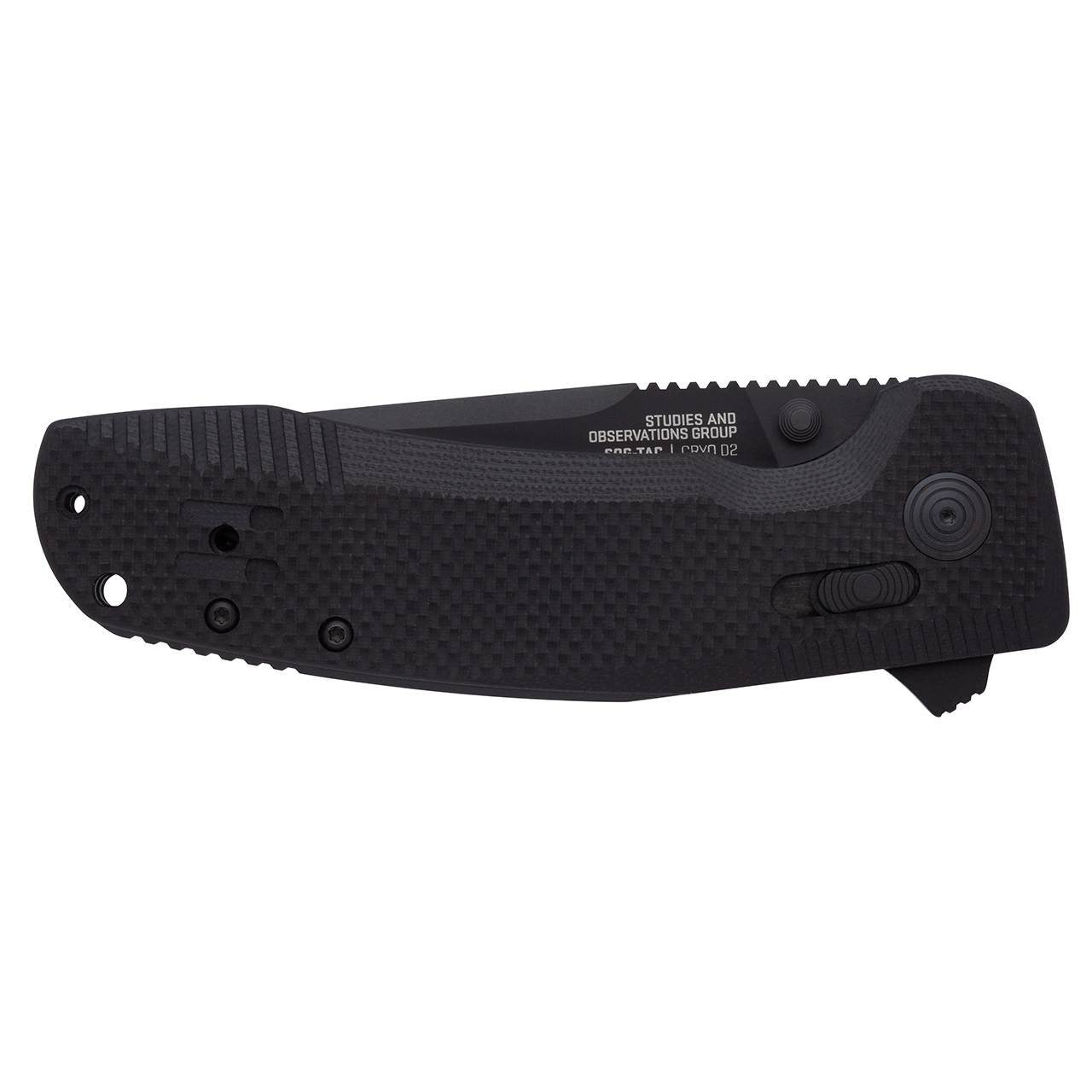 SOG Tac XR Folding Knife w/ Black Handle – D2 Steel