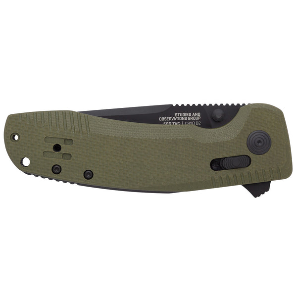 SOG Tac XR Folding Knife w/ OD Green Handle – D2 Steel