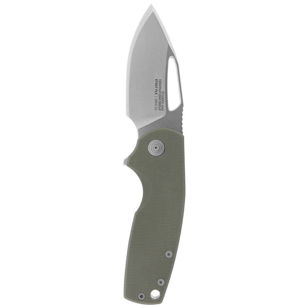 SOG Stout FLK Folding Knife w/ Olive Drab G10 Handle – D2 Steel
