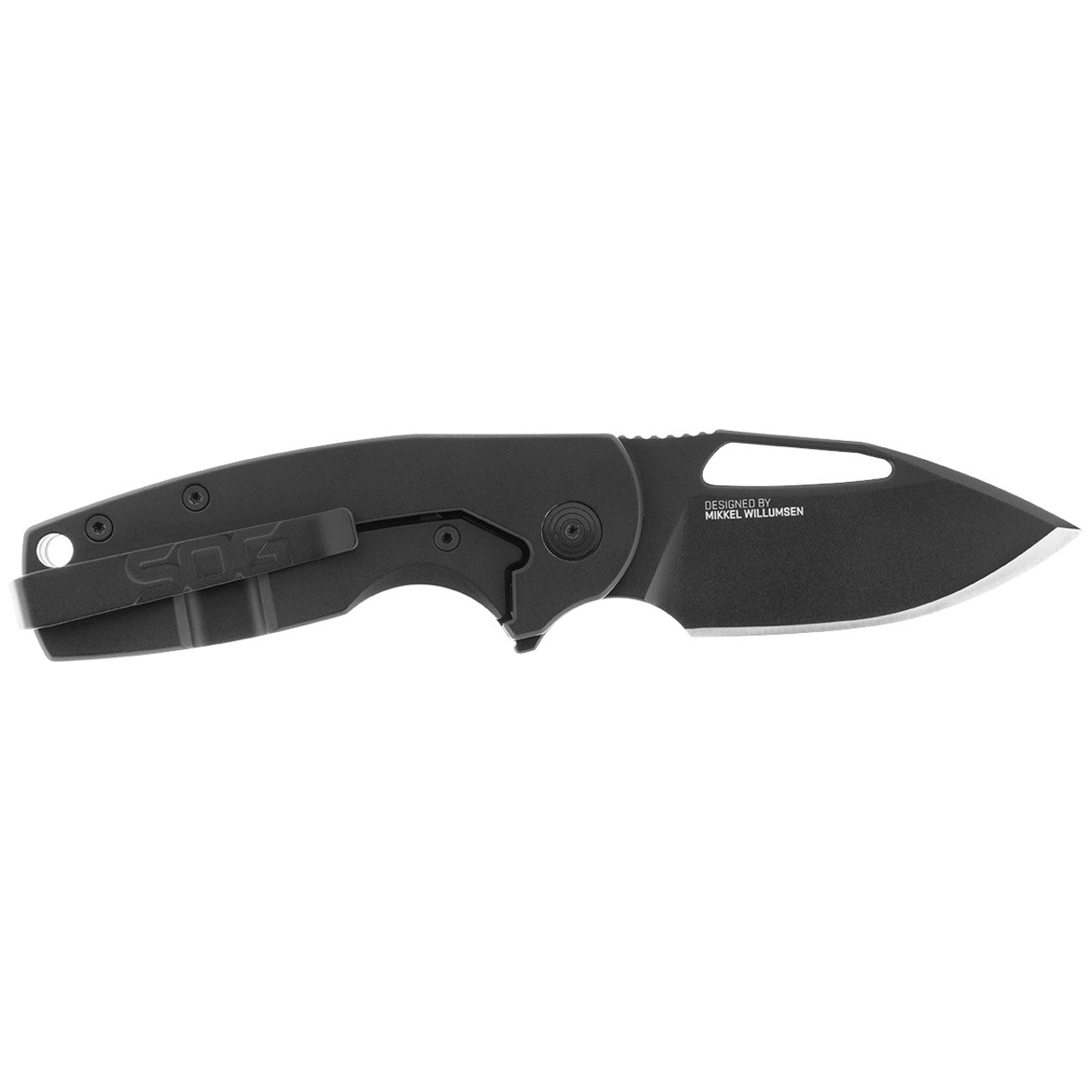 SOG Stout FLK Folding Knife w/ Black G10 Handle – D2 Steel