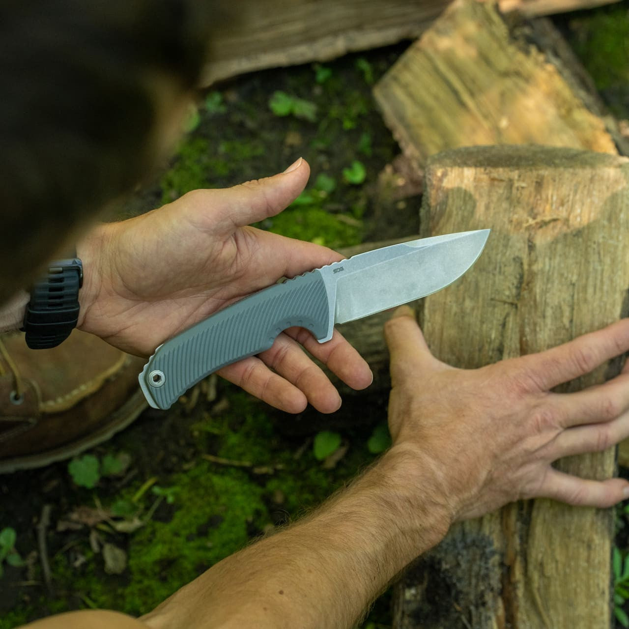 SOG Tellus FX Fixed Blade Knife – Wolf Grey Handle