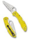 Spyderco Salt 2 Ultra Stainless Serrated Folding Knife – H2 Steel, Yellow Handle C88SYL2