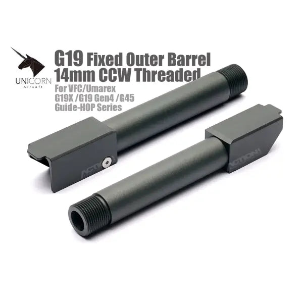 Unicorn Airsoft G19 Fixed Threaded Outer Barrel For VFC/Umarex G19 Gen 5 – 14mm CCW