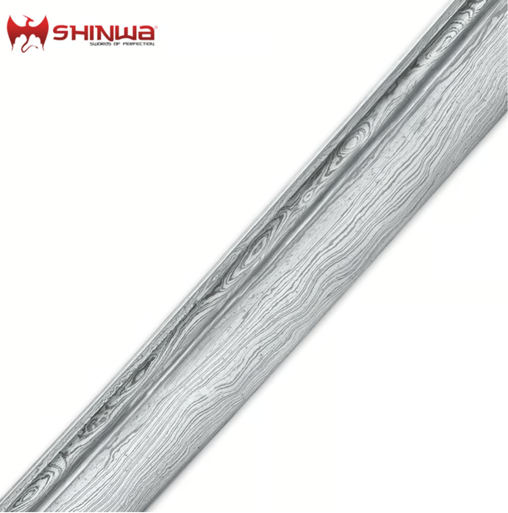 United Cutlery Shinwa Makaku Katana/Samurai Sword – Hand Forged Damascus Steel w/ Genuine Ray Skin Handle & Lacquered Wooden Sheath | United Cutlery