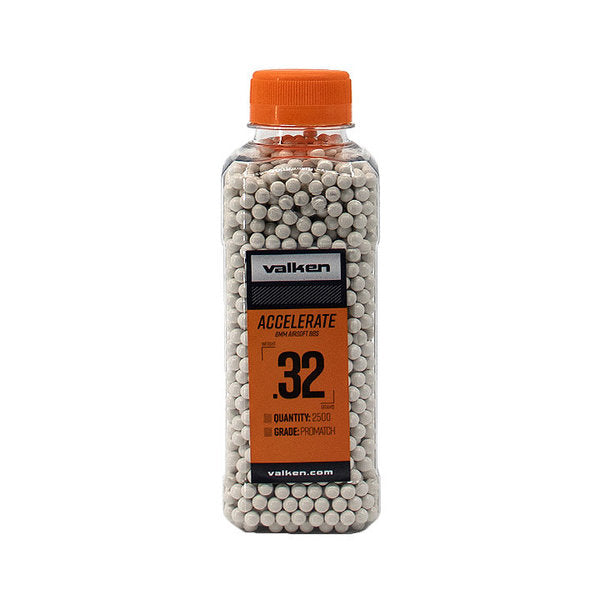 Valken Accelerate ProMatch 0.32g Airsoft 6mm BBs – 2500 ct | Valken