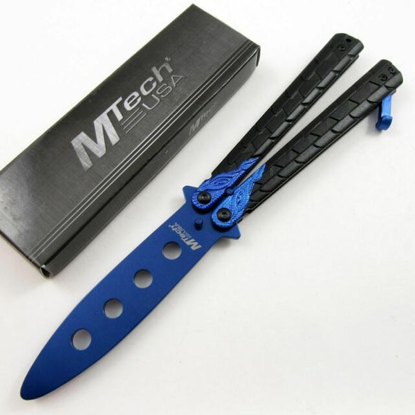 Butterfly Knife/Bali-Song Unsharpened Trainer - Blue | Mtech USA