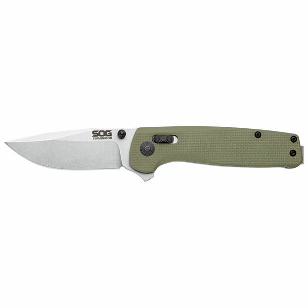 SOG Terminus XR Folding Knife – OD Green Handle w/ D2 Steel | SOG Knives