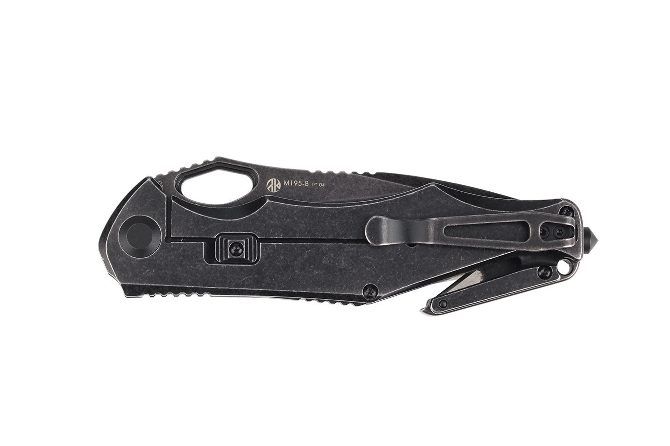 Ruike M195 Rescue Folding Knife – Black w/ D2 Steel Combo Edge | Ruike