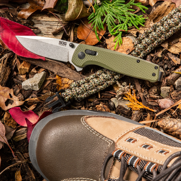 SOG Terminus XR Folding Knife – OD Green Handle w/ D2 Steel | SOG Knives