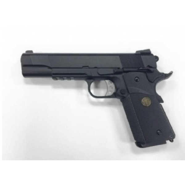 WE Tech M1911 MEU Gas Blowback Airsoft Pistol – Black w/ Rail | WE Tech